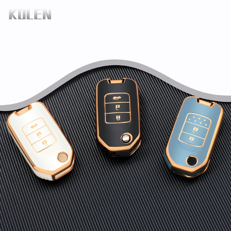 TPU Car Flip Key Case Cover Shell Fob For Honda Civic HRV CRV XRV CR-V Crider Odyssey Pilot Fit Accord 2 3 Buttons Accessories