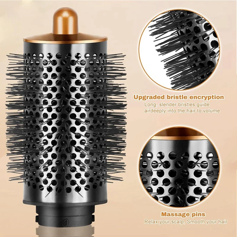 Volumizing Brush Large Round With Adapter Curling Hair Tool Plastic For Dyson Airwrap Hair Dryer