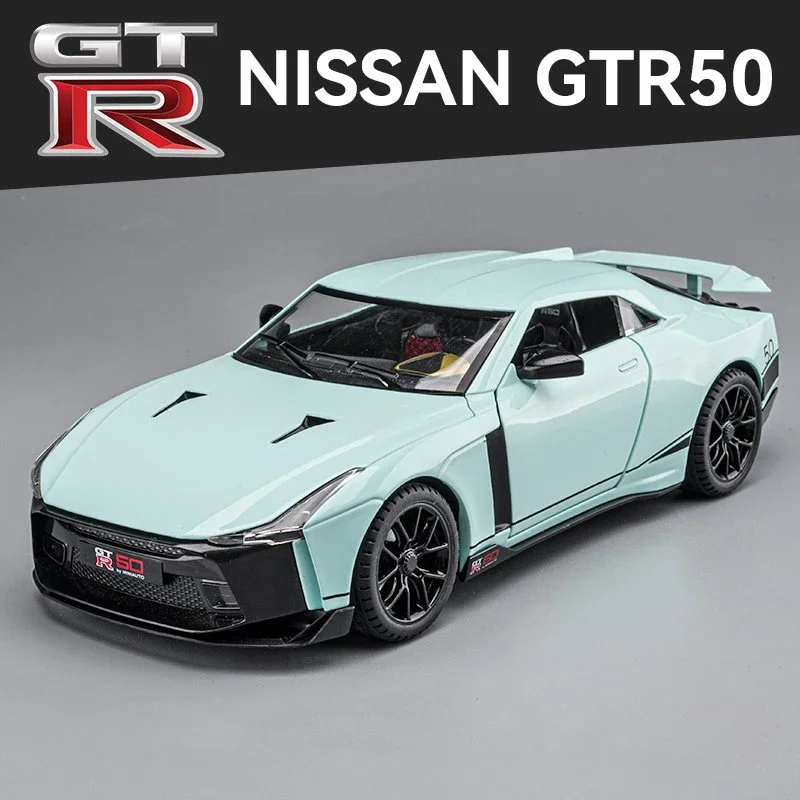 1:24 Nissan GTR50 Ares Alloy Diecasts & Toy Vehicles Metal Toy Car Model Sound and light Collection Kids Toy