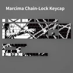 Marcima Chain Lock Cherry Profile Side Print Shine Through PBT Material Chainsaw Man Theme Keycaps for Mechanical Keyboard