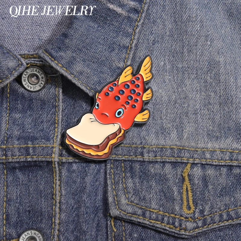 Cartoon Cute Pudge Controls The Weather Goldfish Enamel Pin Custom Anime Movies Brooch Lapel Backpack Badge Jewelry Gift for Kid