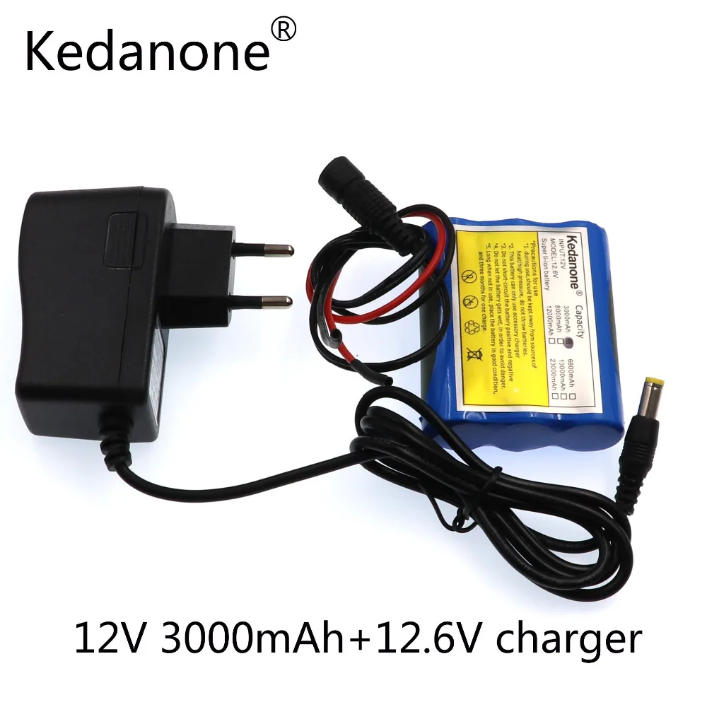 

NWE 12 V 3000 mAh 18650 Li-ion Rechargeable battery and 12.6V 1A Charger cctv camera