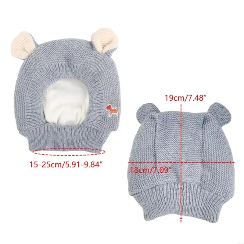 Kxra Winter Dog вязаная шляпа для хэллоуина мультфильм ушей кошачьи шляпные щенки на открытом воздухе теплый кеп