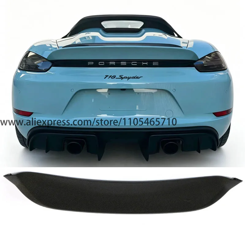 

For Porsche 718 Boxster Base S GTS Convertible 2016‑2019, Carbon Fiber Rear Trunk Racing Spoiler Rear Roof Wing (Not For Cayman)