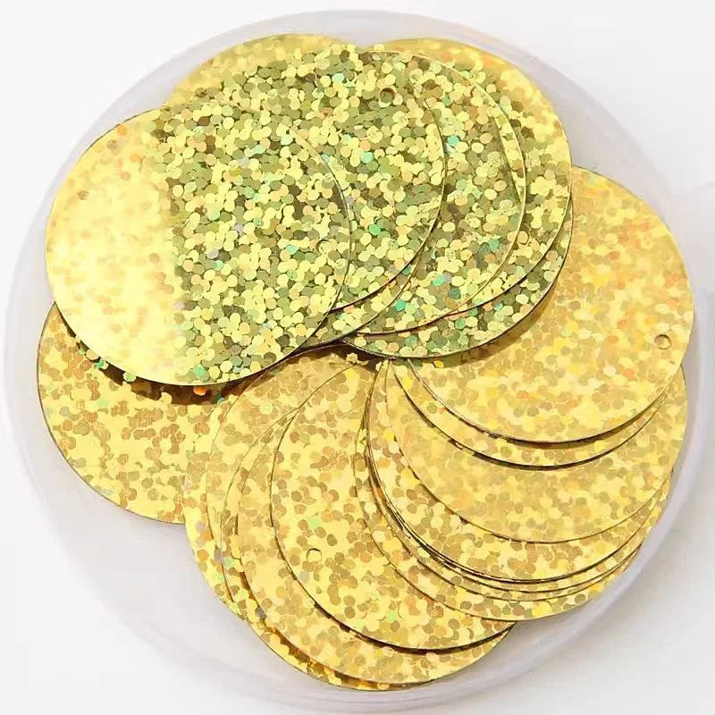 10g (24pcs) 20mm Round Flat Sequin Diy Glitter Loose Sequins Paillette Doll Accessories Sewing Decoration lentejuelas para coser