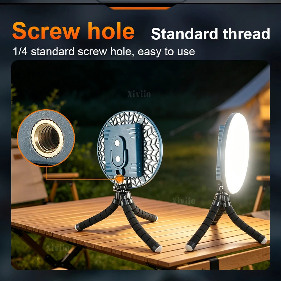 8000000LM Outdoor Camping Light Type-C Rechargeable Portable Lamp Emergency Night Market LED Camping Tent Light With Magnet Hook