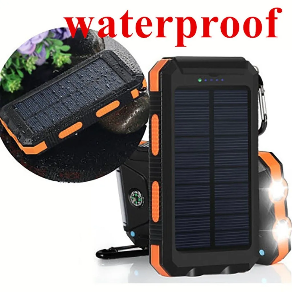 Waterproof Dual Usb Portable 8000mah Solar Charger Solar Power Bank For Phone Outdoor Solar Mobile Phone Charger