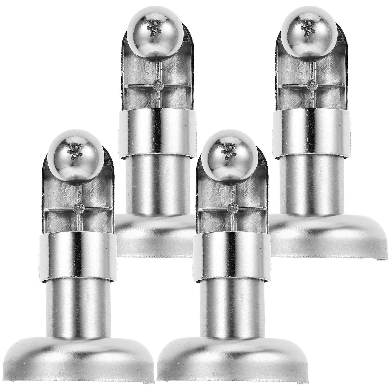 

4Pcs Stainless Steel Toilet Partition Foot Sturdy Restroom Support Bracket Bathroom Partition Hardware Public Restroom Fitting