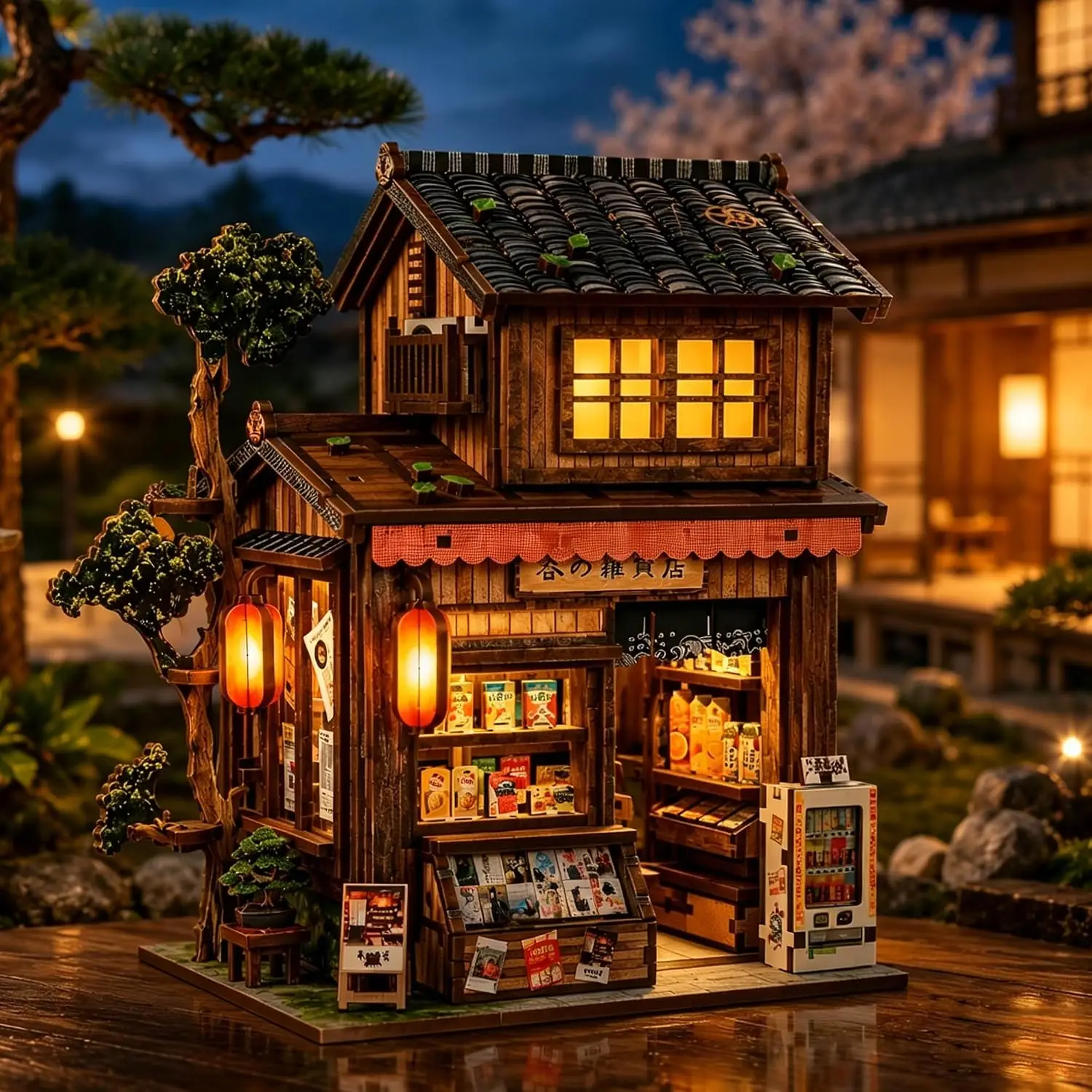 Hamaileon Book Nook Kit for Adults,Japanese Grocery Store DIY Miniature House Kit,Relaxing Craft Gift for Home Decor&Book Lovers