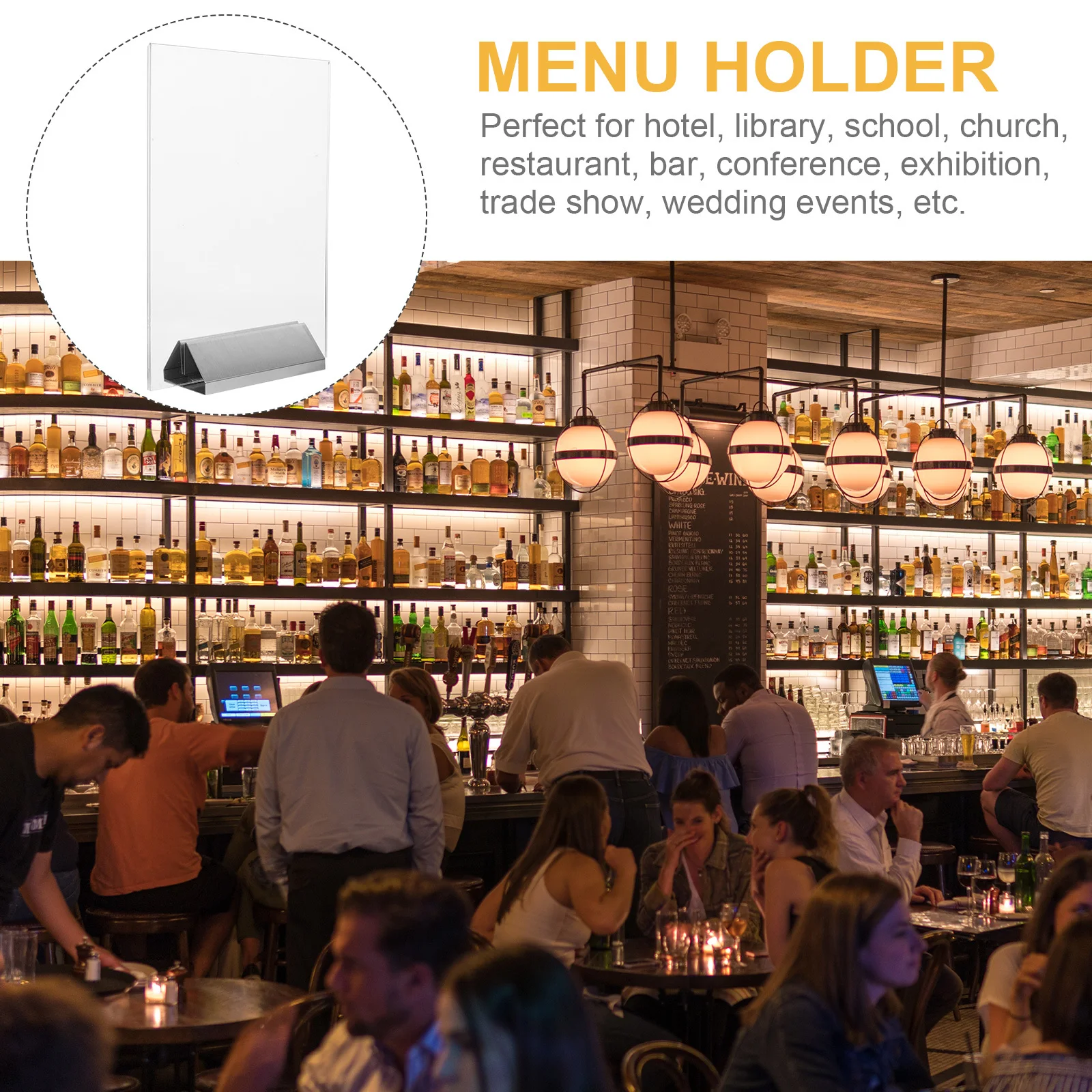 

Price Tag Holder Transparent Acrylic Display Stand For Menu Table Number Frames Document Sign Picture Holder Wedding Event