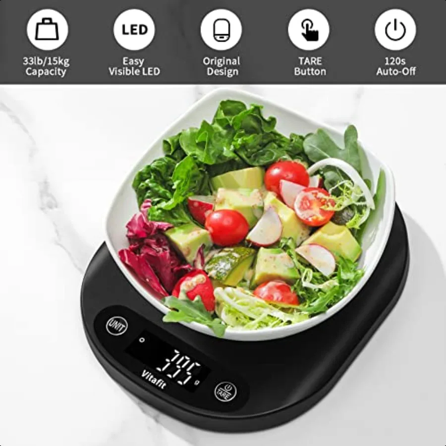 33lb 15kg Digital Food Scale in High Precision 0.1oz 1g Our Own Kitchen Scale Profional Factory Since 2001 Home and Kitchen ent