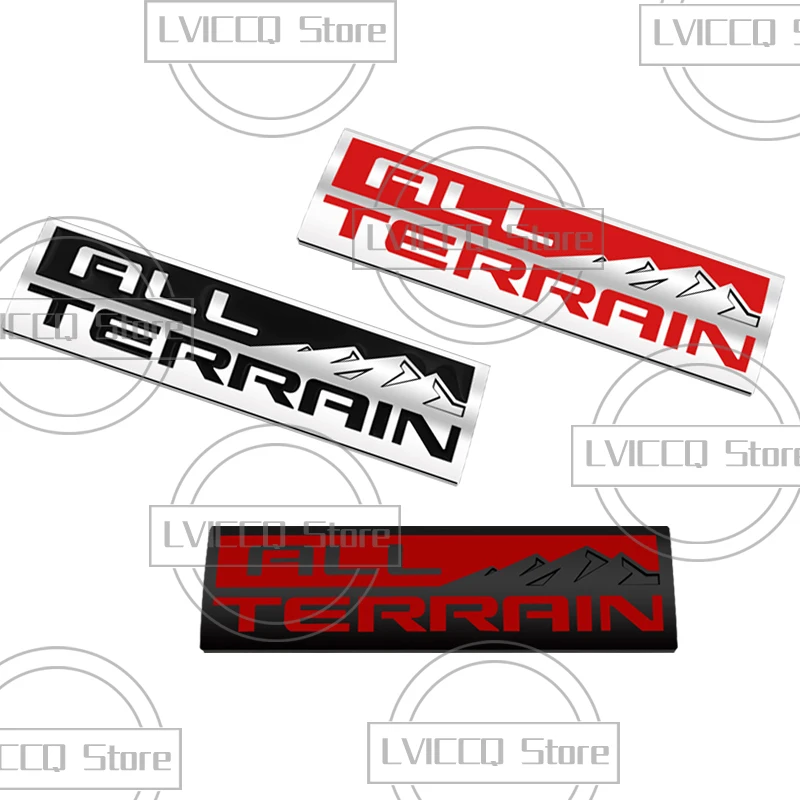 Car Emblem 3D Metal ALL TERRAIN Badge Logo Body Decals Sticker For GMC Terrain Cruze Yukon Sierra Savana Safari Suburban