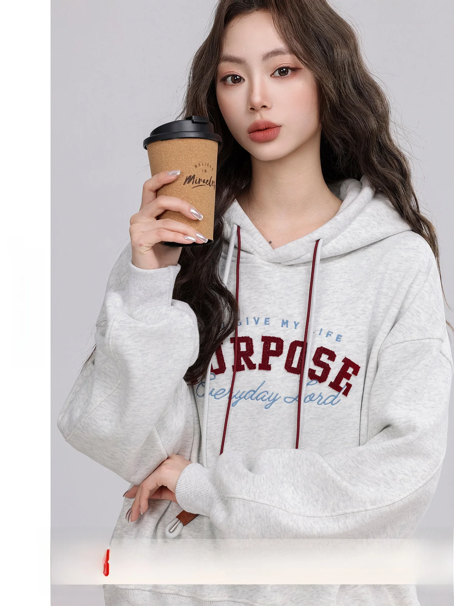 

Толстовка с капюшоном Fce, женская, повседневная, с принтом, зимняя, новинка, длинный рукав, смесь хлопка и полиэстера