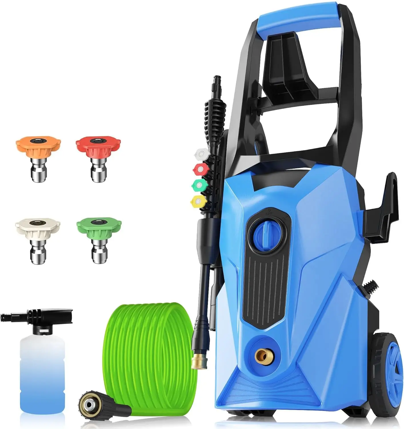 

2025 New 4800PSI Electric Pressure Washer with 33FT Resistant Extension Hose and 4 Nozzles, Compatible with Extended Undercarria