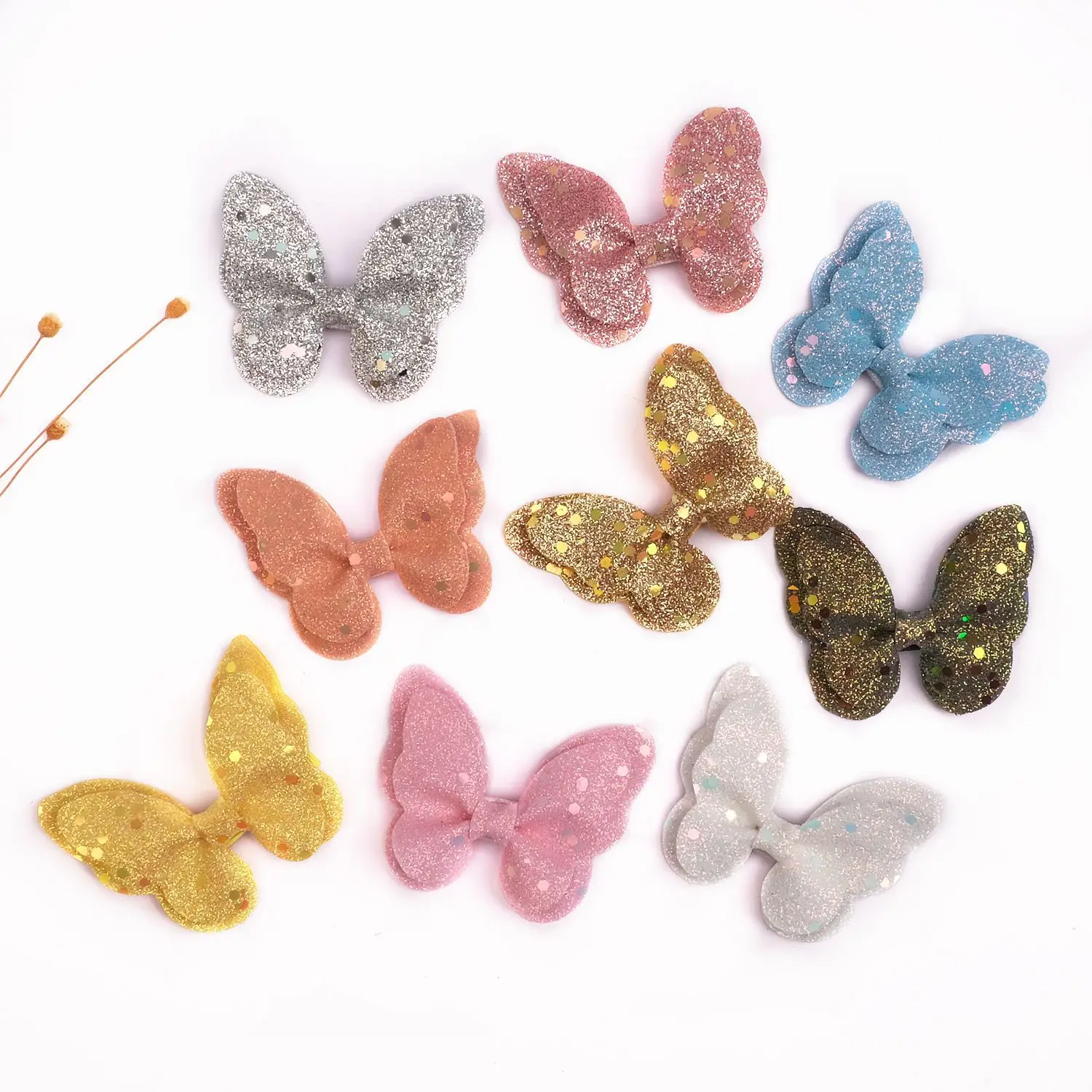 

Wholesale 9C Fashion Cute Glitter Butterfly Hairpins Cartoon Hair Clips Princess Headwear Boutique Hair Accessories for Girls