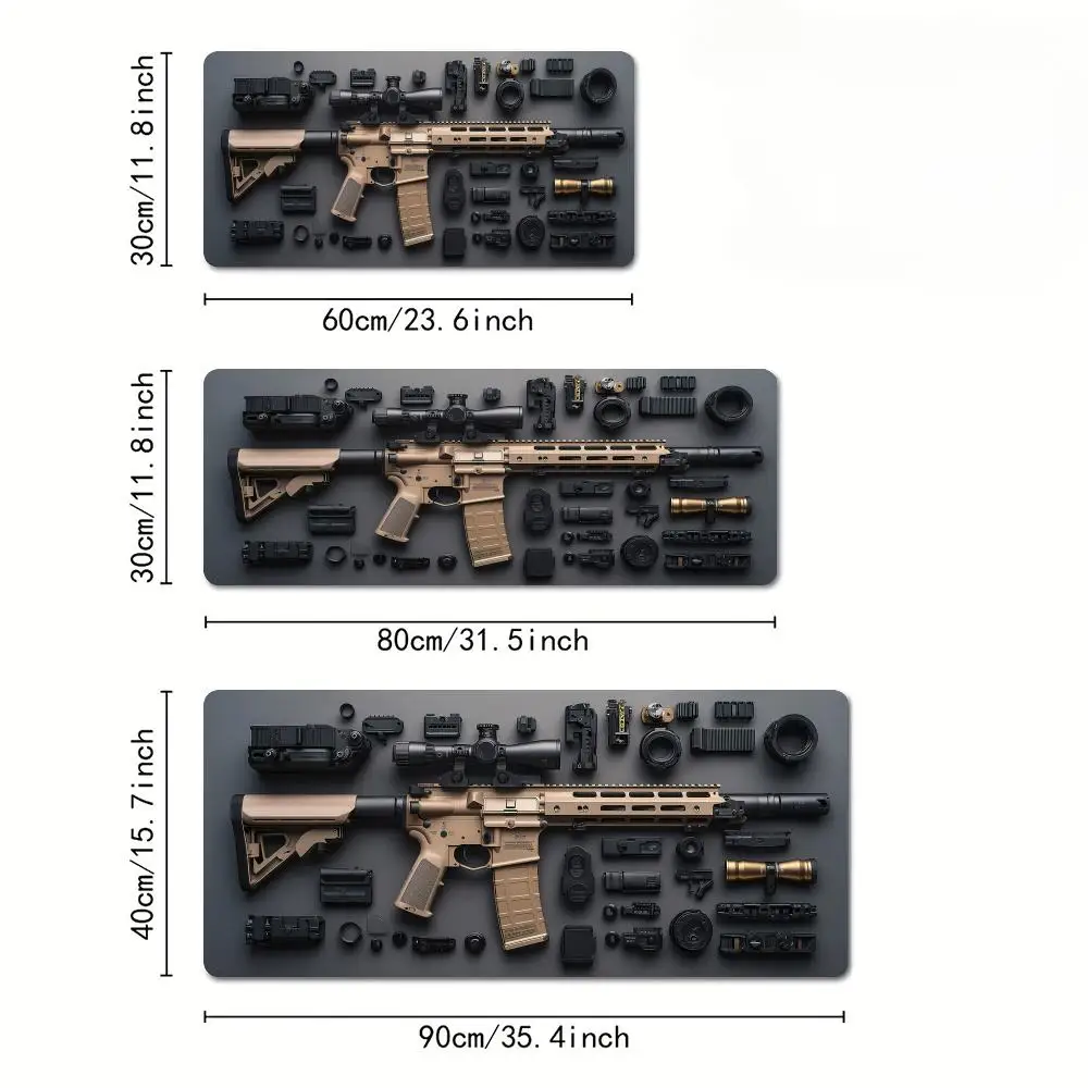 

3d gun texture Mouse Pad rubber anti-slip Desk Mat pc accessories Gaming mat Extended pad Desktop decoration Gun parts mousepad