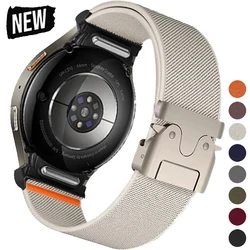 Elastic Nylon Band for Samsung Galaxy Watch 7 6 5 4 40mm 44mm/5 Pro 45mm Parachute Buckle Bracelet Galaxy Watch 6 Classic Strap