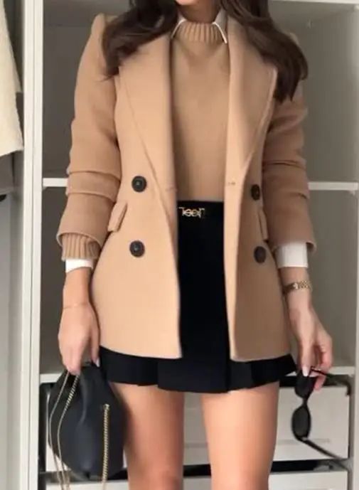 

Women's Clothing 2025 Autumn Winter Casual Vacation Button Long Sleeved Windbreaker Jacket Temperament Commuting Retro Jacket