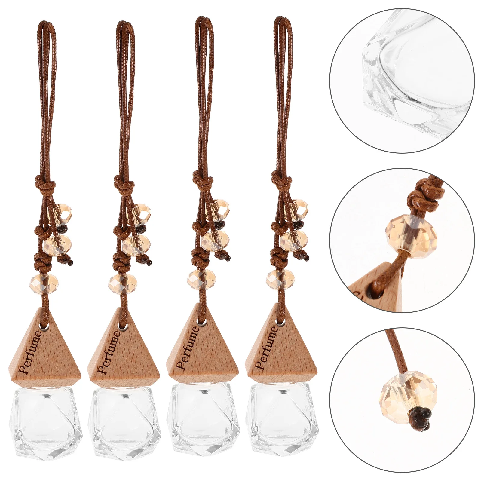 

10pcs Aroma Perfume Accessory Bottle For Car Wood Glass Refillable Air Freshener Decorative Perfume Container Reusable