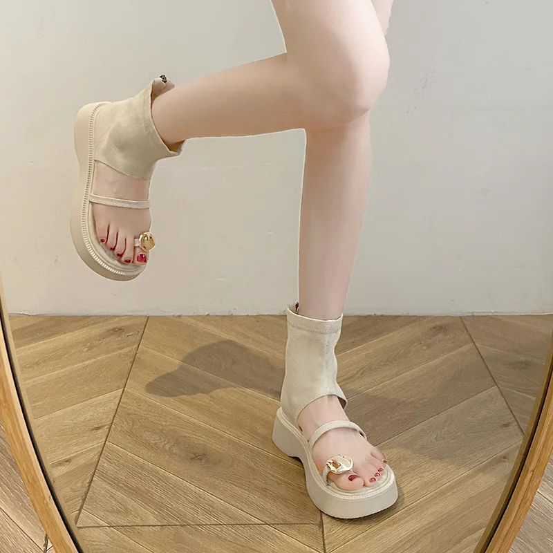 New Fashion Platform Women's Pull-over Sandals 2024 Summer Wear Sandals