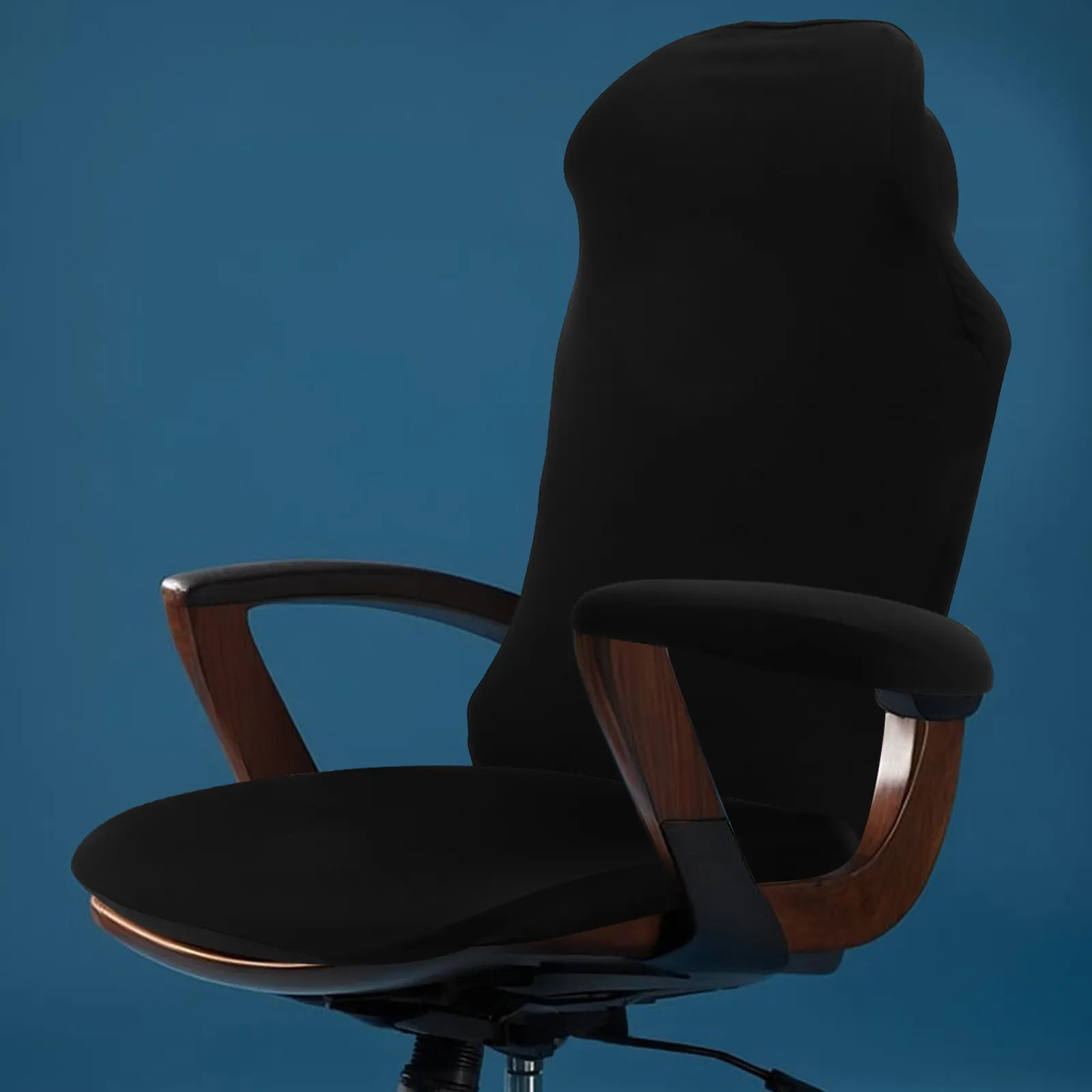 1Set Universal Stretchable Chair Cover Set Computer Gaming Office Desk Chairs Armrest Seat Cushion Protective Decorative Black