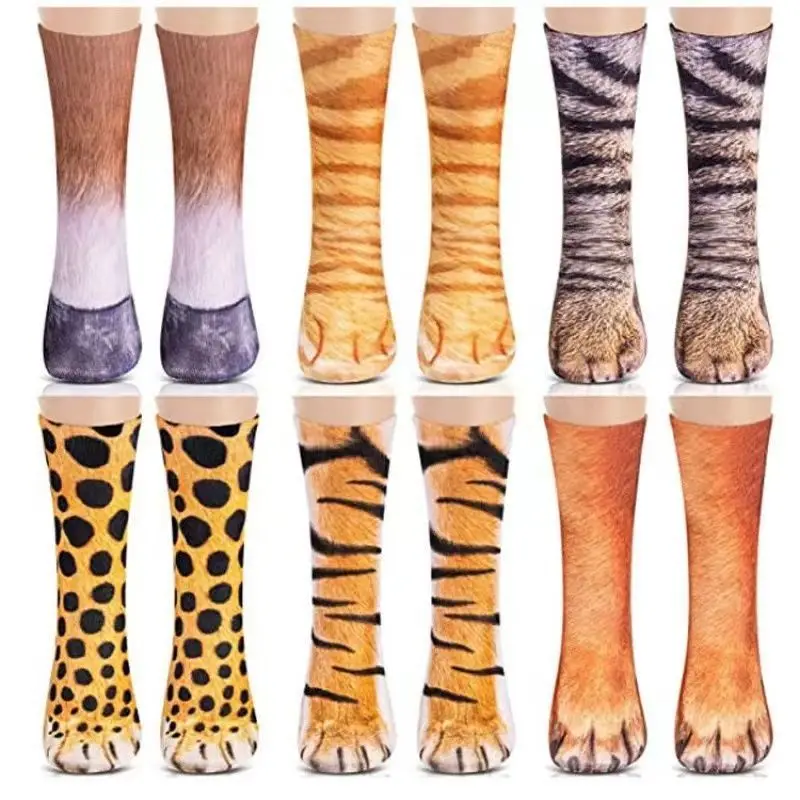 3D Unisex Funny Print Animal Paw Cospaly Socks Animal Kawaii Cute Simulation Fun Sock Halloween Carnival Party Gift Women Men