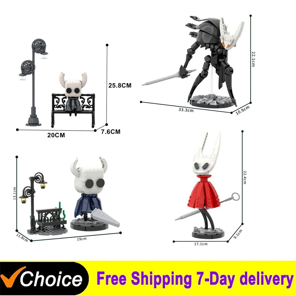 

Four Style MOC Hollow Knight Building Blocks Set Street Light Scene Hollowed Knight Bricks Ghost Action Character Toys Kids Gift