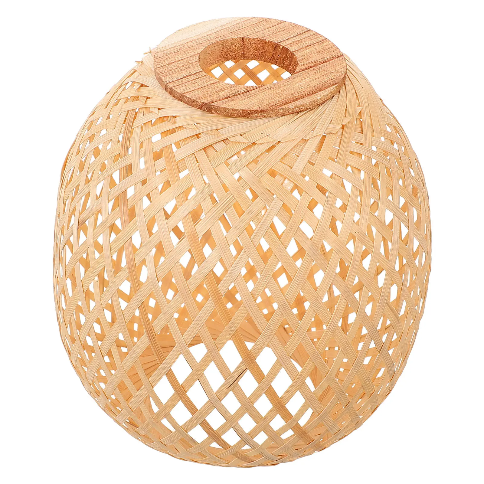 Bamboo Lamp Shade Handwoven Woven Pendant Lampshade Retro Rustic Decor for Kitchen Living Room Bedroom Hanging Light