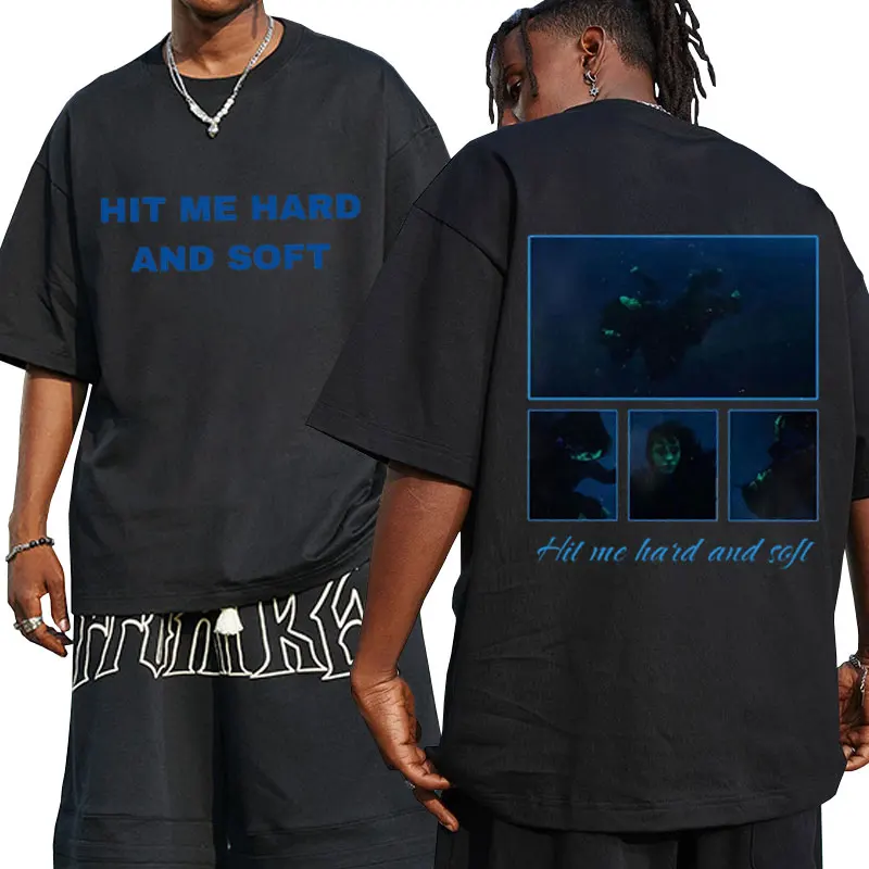 

Hit Me Hard and Soft 2024 Tour Graphic Print T Shirts Men Women Fashion Pop Music T Shirt Male Casual Oversized Short Sleeve