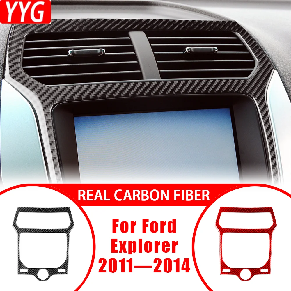 Picture 4: For Ford Explorer 2011—2014 Car Accessoreis Carbon Fiber Center Console CD Radio Panel Interior Cover Trim Sticker Modification