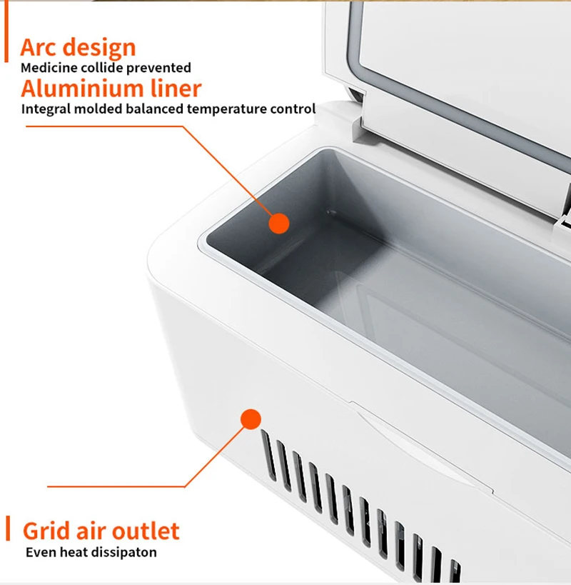 Şarj edilebilir ilaçlar buzdolapları Mini seyahat insülin soğutucu kutu çanta 2-18 ℃ ile ilaç insülin için taşınabilir buzdolabı durumda