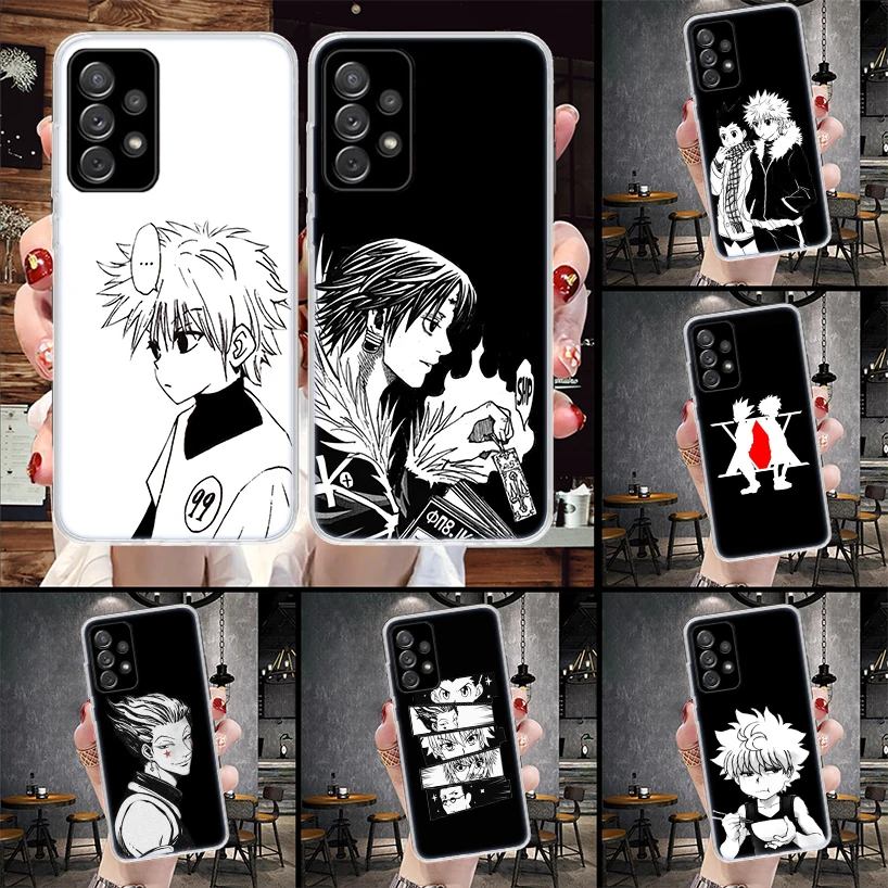 Black White Hunter HXH Phone Case For Samsung Galaxy A55 A54 A53 A52 A15 A14 A13 A12 A35 A34 A33 A32 A25 A24 A23 A22 A04S A03S A