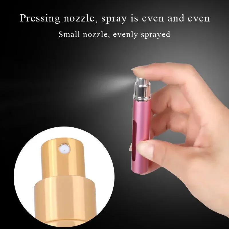1pc 5ml Portable Perfume Bottle Mini Metal Sprayer Refillable Aluminum Empty Glass  Atomizer Travel Women Cosmetic Containers