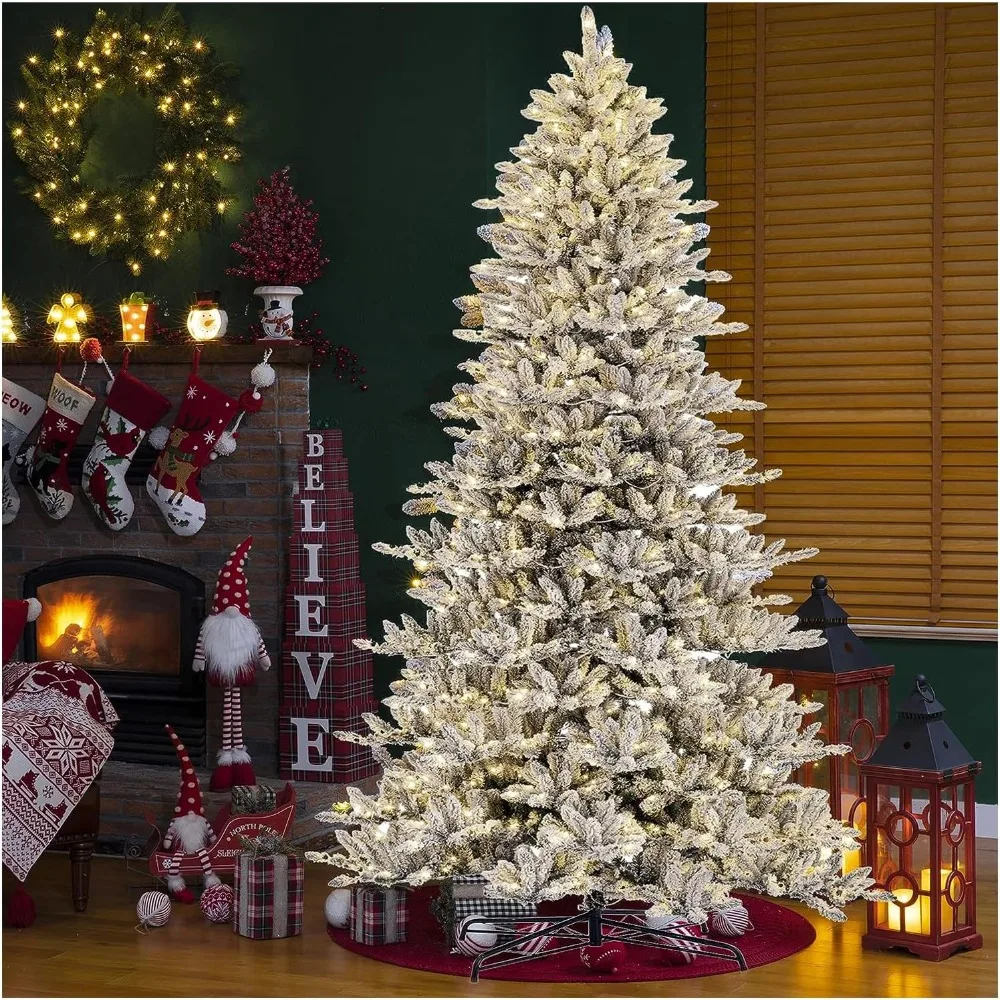 

11 Foot Pre Installed Lighting, Plush Fine Fir Artificial Christmas Tree, Equipped with 950 Warm White Lights