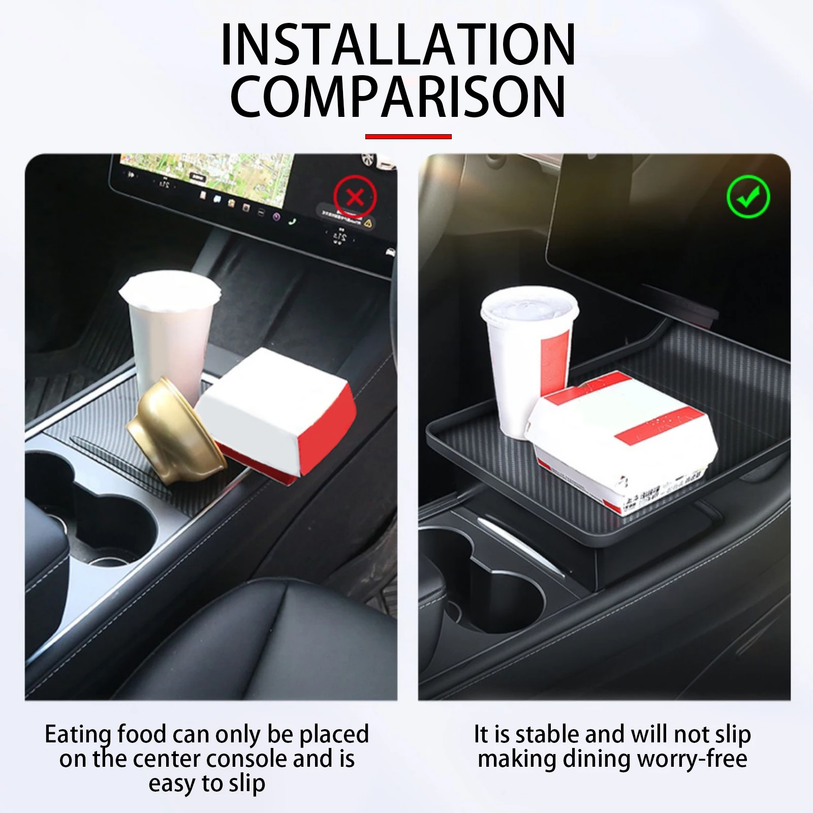 Center Console Alset Tray For Tesla Model Y Model 3 Food Eating Table Holding Your Essentials During Autopilot Road Trip