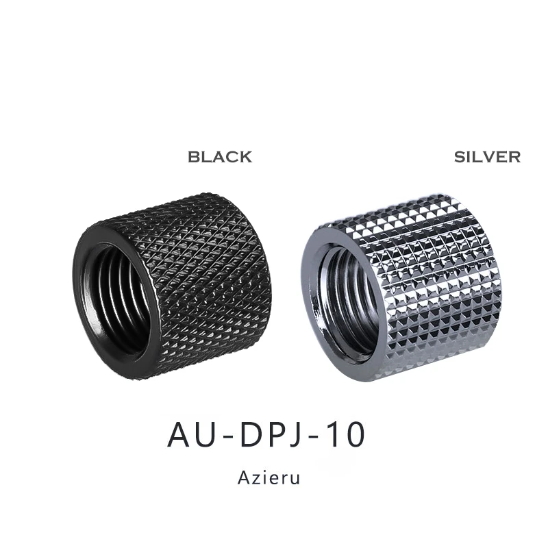 Accesorio extensor de refrigeración por agua para PC de 10mm, paso hembra a hembra G1/4 pulgadas, patrón de diamante negro/plateado, AU-DPJ-10