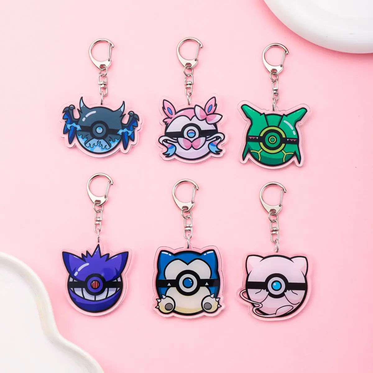 Anime Pokemon Acrylic keychain accessaries Cartoon funny Bag Pendant Gift cute bag charm Keyring Friends Fans Gifts