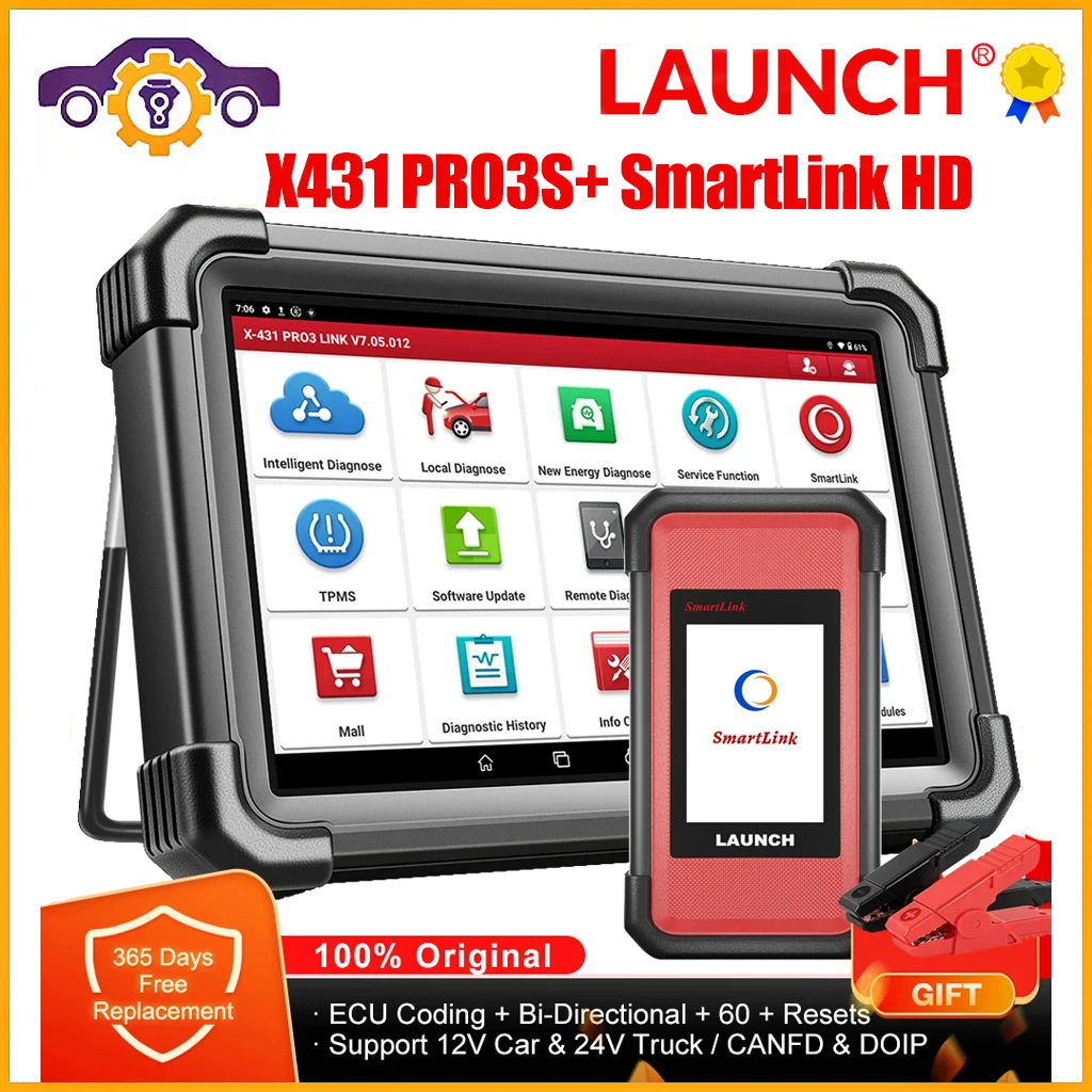 

2024 Launch X-431 PRO3S+ SmartLink HD Bidirectional Heavy Duty Diagnostic Tool ECU Coding CANFD DOIP FCA Diesel Gasoline Scanner