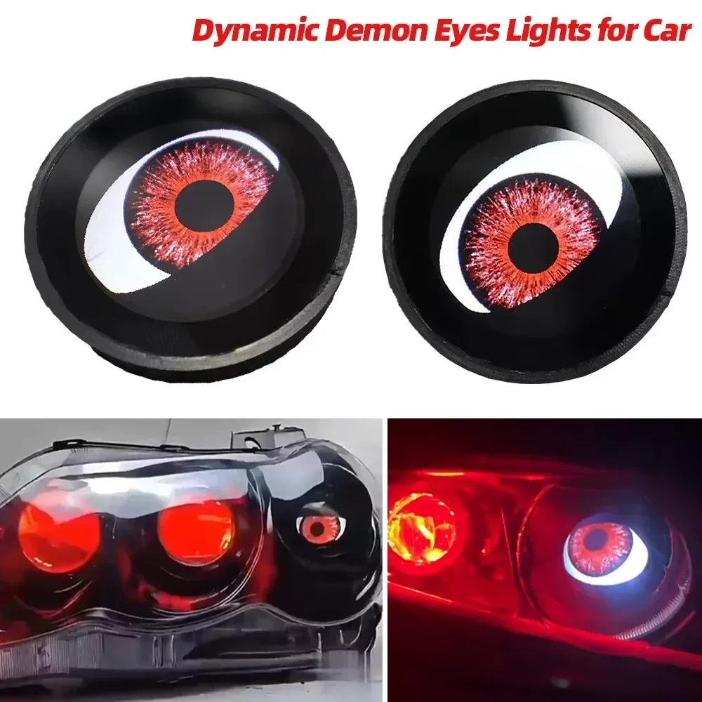 21 Modes Car LED Devil Eyes Demon Evil Eye Lenses 12V For Car WIFI Control Eyes Retrofit Kits Fitting Car Light Accessories