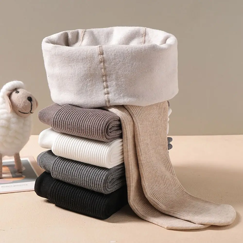 

Мягкие теплые зимние детские колготки, утепленные однотонные трусики из чесаного хлопка, высокоэластичные колготки в вертикальную полоску для девочек