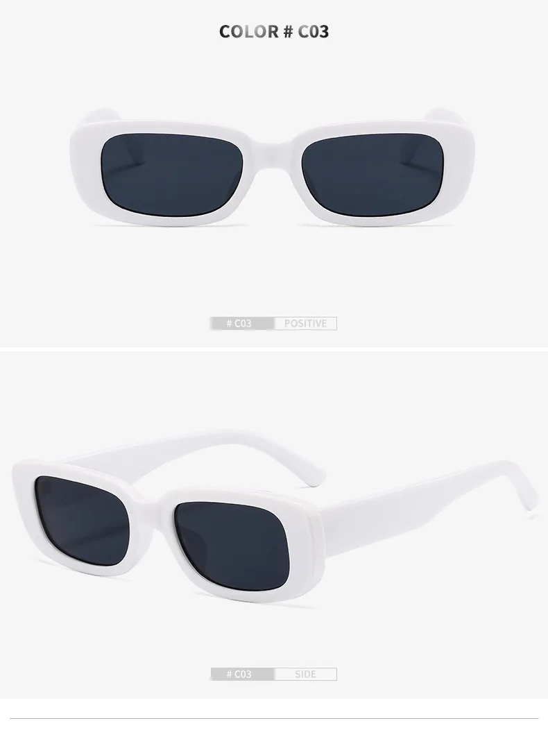 Trendige Mode-Sonnenbrille mit Kleinem Rechteckigem Rahmen für Damen, Luxusmarken-Designer Retro Quadratische Sonnenbrille für Frauen – Detail 11