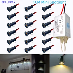 10MM Recessed LED Spotlight 12V Mini LED Cabinet Lamp with Driver AC110 240V Jewelry Display Light Indoor Ceiling Downlight