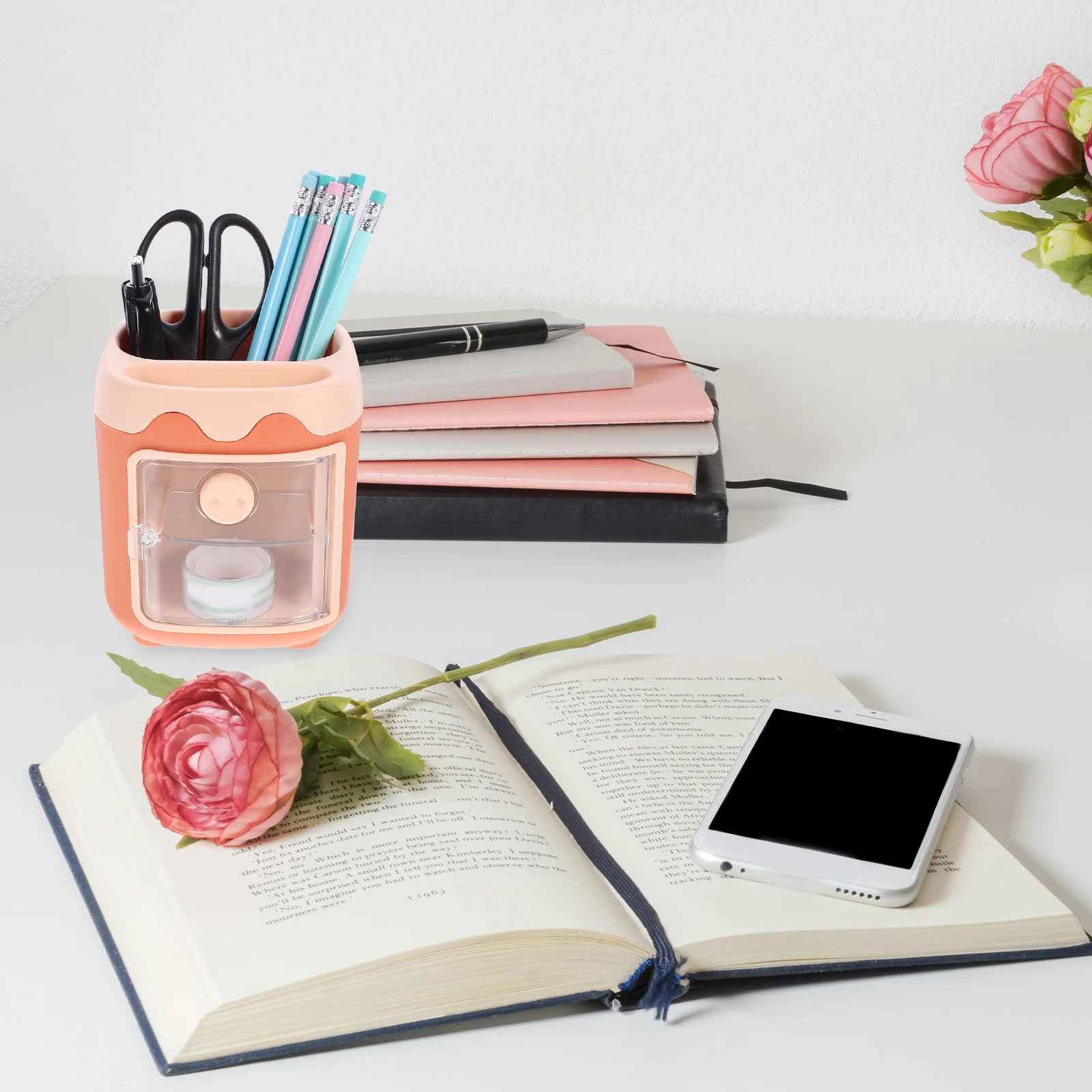 

Современный стильный держатель-органайзер с ящиками для хранения стола, пластиковая стойка для канцелярских принадлежностей, стеллаж для хранения канцелярских принадлежностей, коробка для офиса