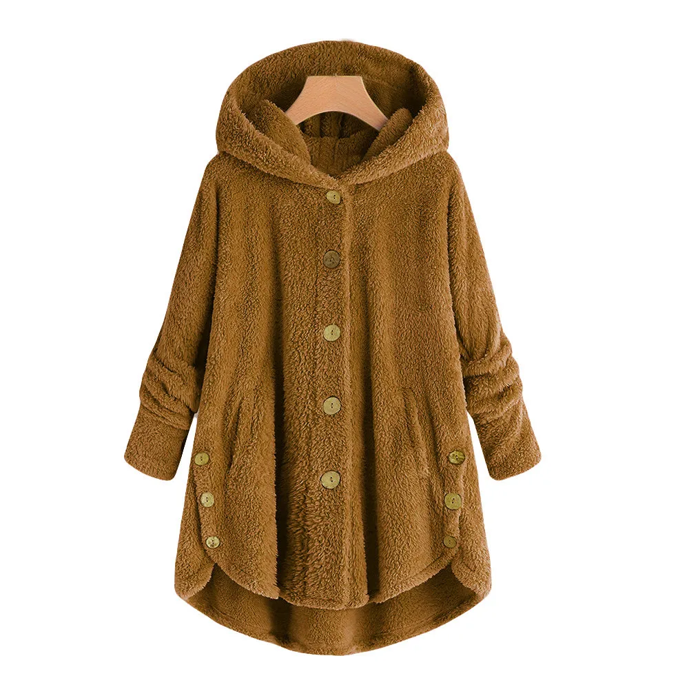 Elegante cappotto di pelliccia sintetica donna autunno inverno spesso caldo morbido giacca in pile tasca femminile Buttton soprabito orso cappotto in pile 3xl