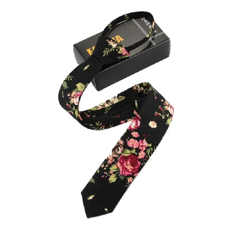 

Men's printing Tie Zipper Lazy Necktie Easy to Pull Marriage Personality Stripes Narrow 5cm Letter Floral