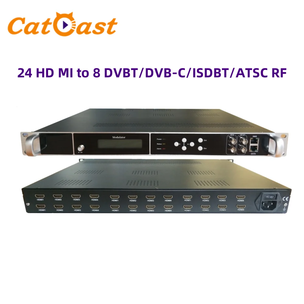 Mpeg4 Multiple 8/12/16/20/24 Hd To 4/8 Rf Dvb-c Dvb-t Isdb-t Modulation 1080p H.264 Encoder Modulator