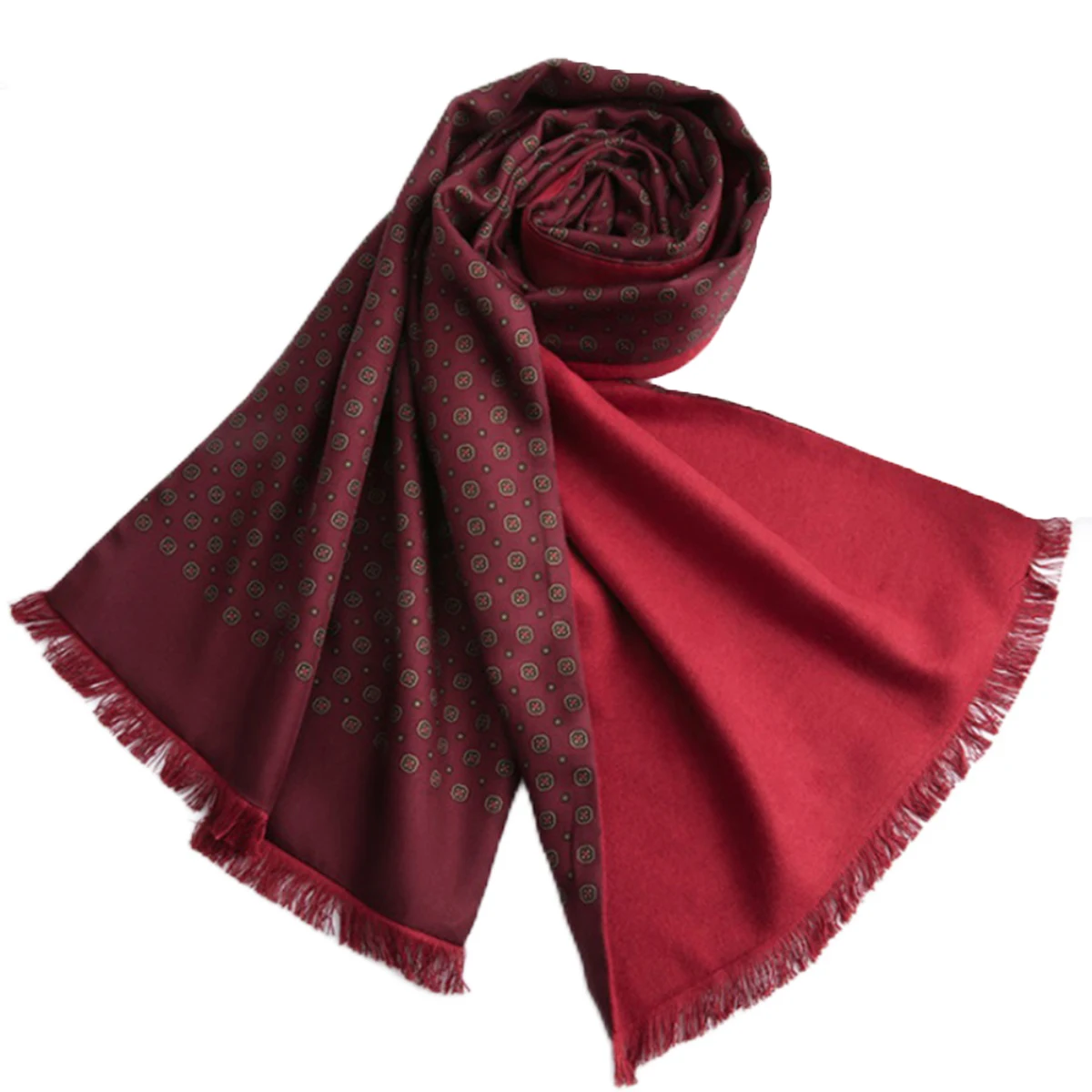 Men\'s 100 Silk Scarf Soft Nap Long Neckerchief Double Layer Winter Warm Wraps 170cm