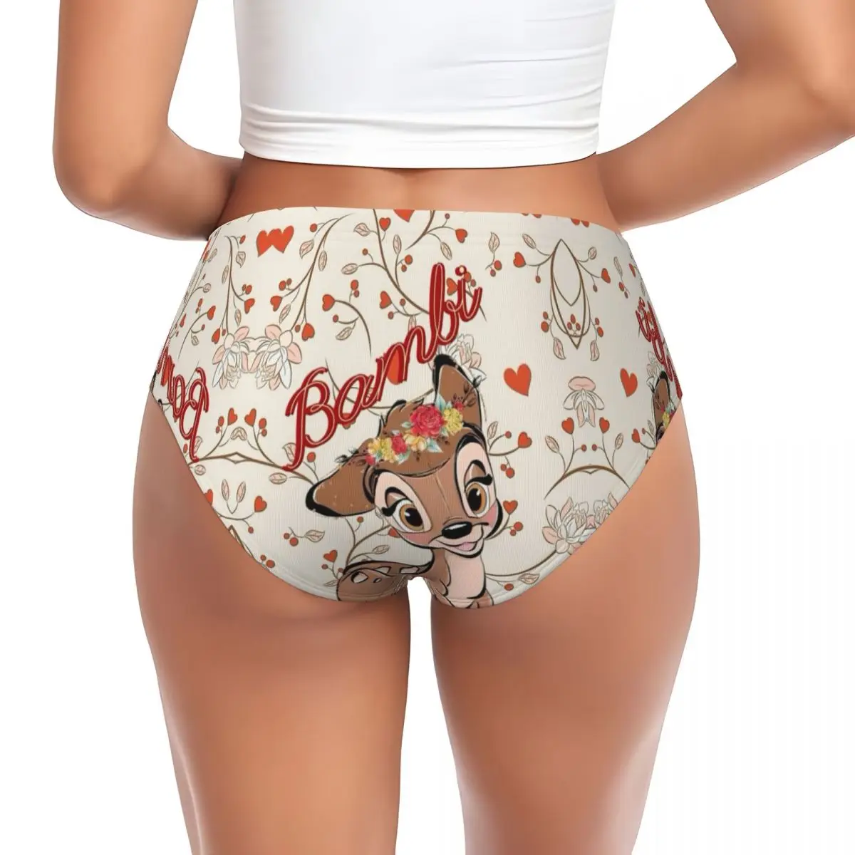 Custom Bambi Fawn Cartoon Animes Brief Panties Womens Stretch Underwear