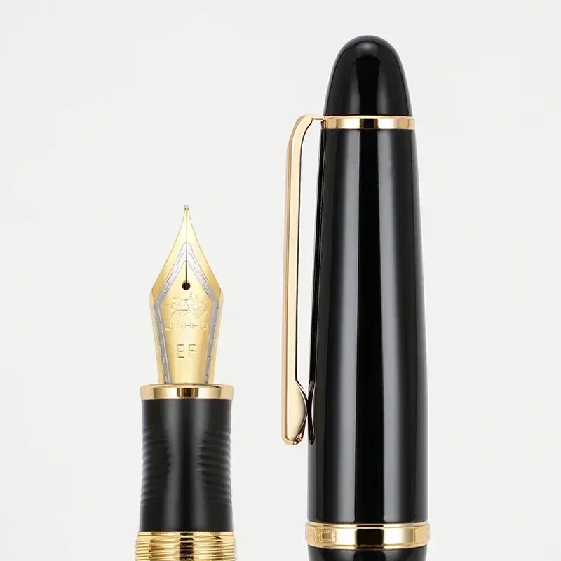 Imagem -03 - Jinhao X850 Caneta Tinteiro Elegante Clipe de Ouro Preto Caneta de Luxo m f ef Nib Escrita Canetas de Tinta para Papelaria Material Escolar de Escritório