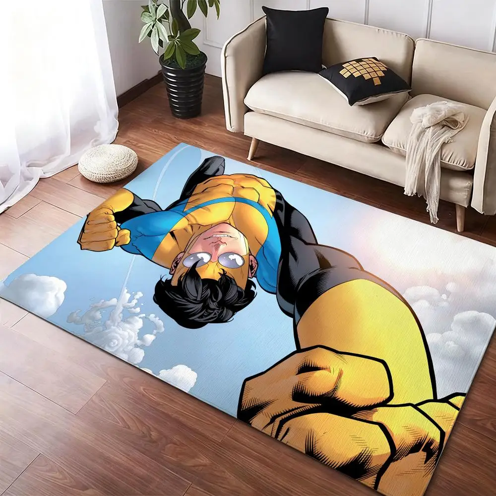 Anime L-Invincible Floor Mat Flannel Rugs Cozy Plush Thickened Soft Warm Winter Floor Mat Non Slip Living Room Home Indoor Use